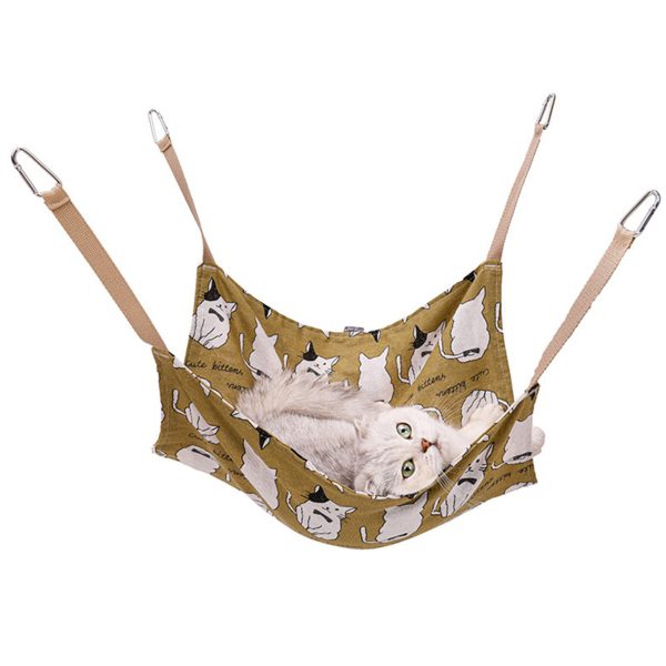 Breathable Cat Cotton Linen Hammock Wear Resistant Multicolor Cat Cage Hanging Bed Soft With Hanging Hook Cat Hammock Bed Summer - Image 7