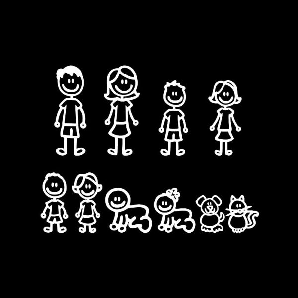 Big Family Cartoon Car Stickers Funny - Image 4