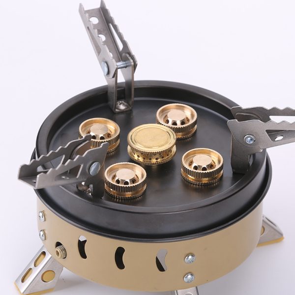 Portable Windproof Camping Cookout Gas Stove Holder Set - Image 4