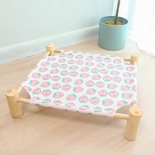 Wooden Frame Canvas Cat Pet Moistureproof Hammock - Image 6