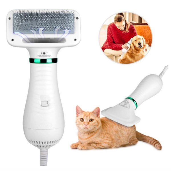 Pet Electric Hair Dryer Comb Dog Hair Heating Fan Drying And Drawing Combo Pet Hair Comb