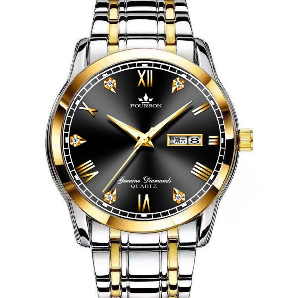 New Luminous Double Calendar Quartz Stainless Steel Waterproof Men's Watch With Watch - Image 7