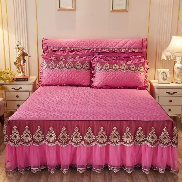 Quilted Lace Bed Skirt Bed Liner - Image 2