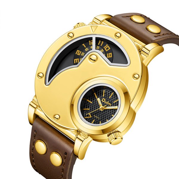 Gold Multi-functional Exaggerated Dial Watch For Men - Image 5