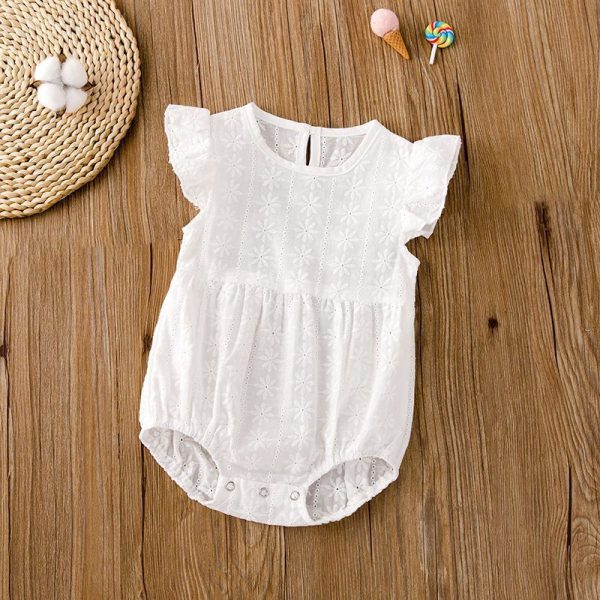 Breathable Flying Sleeve One-piece Baby Princess One-piece Clothes - Image 3