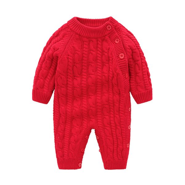 Fashion Newborn Baby Fleece-lined Jumpsuit - Image 3