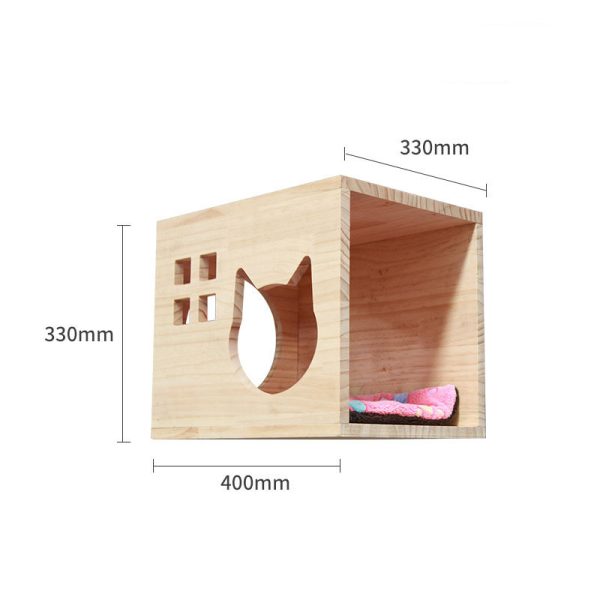 Pet Cat Climbing Frame Wall Type Solid Wood Wall Hanging Platform Ladder Pets Accessories - Image 6