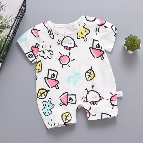 Cartoon Summer Baby Short Sleeve Romper - Image 3