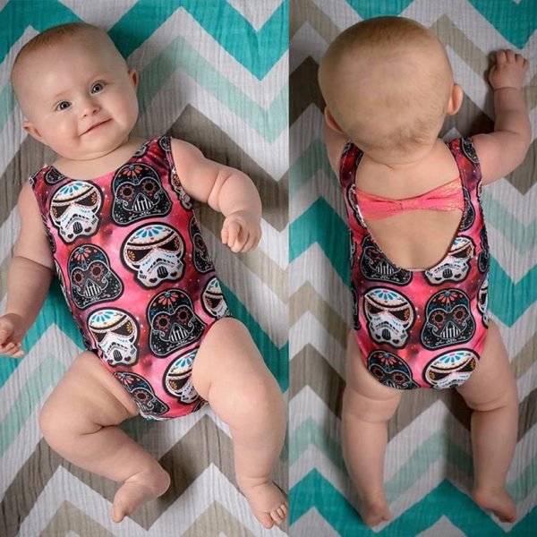 Girls Bikini Cartoon Skull Pattern Swimsuit - Image 4