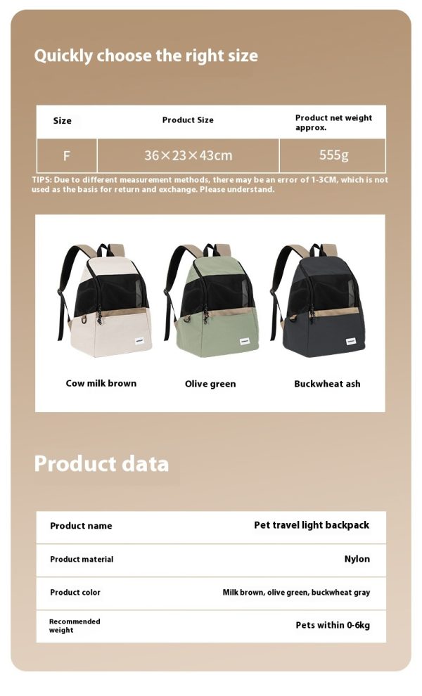 Casual Breathable Four Seasons Portable Pet Backpack - Image 8