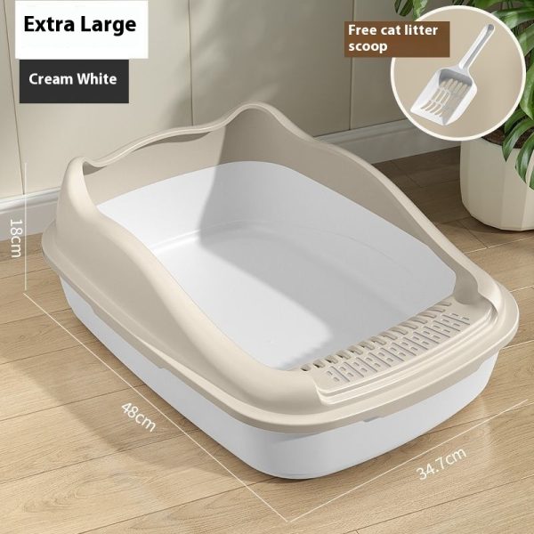 Litter Box Oversized Semi-enclosed Cat Toilet Anti-splash Cat Poop Basin - Image 4