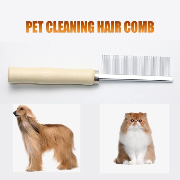 Wooden Handle Grooming Comb For Dogs Cats Pet - Image 8