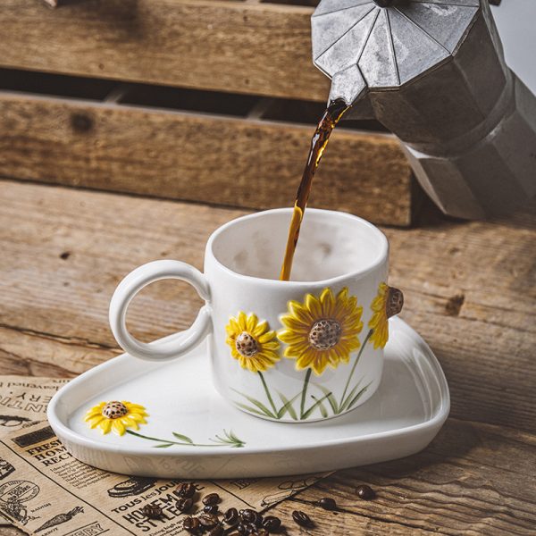 Ceramic Underglaze Hand Painted Household Cup And Saucer - Image 2