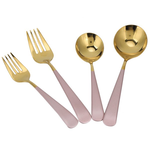 Stainless Steel Cutlery Set Dinner Spoons Fork Dinnerware Tableware Flatware Sets for PartiesPink Gold - Image 6