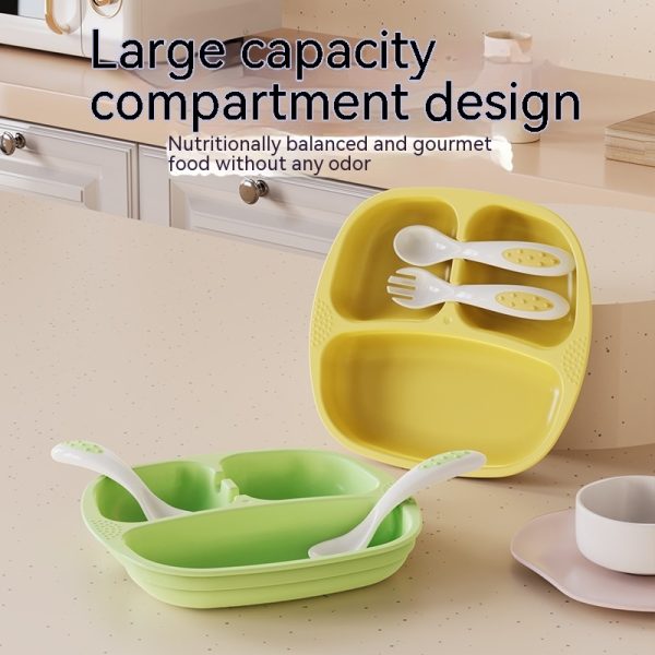 Baby Eating Special Solid Food Bowl Drop-resistant Three Grid Divided Plate