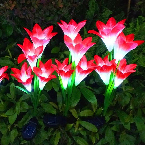 Solar Lily Festive Lantern Outdoor Villa Courtyard Garden