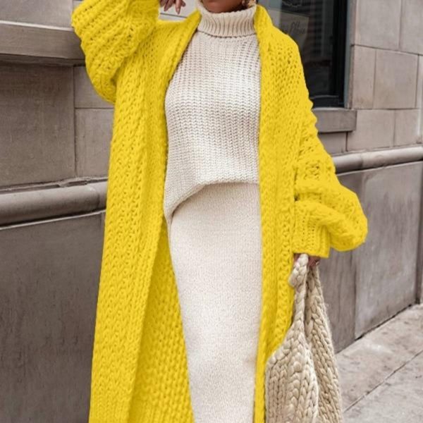 Sweaters Cardigan Thick Needle Loose Large Long Coat