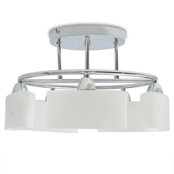 vidaXL Ceiling Lamp with Ellipsoid Glass Shades for 5 E14 Bulbs 200 W