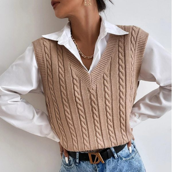 Women's Fashionable All-match Knitted Sweater Vest - Image 2