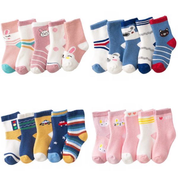 Cute And Thick Children's Warm Terry Socks - Image 5