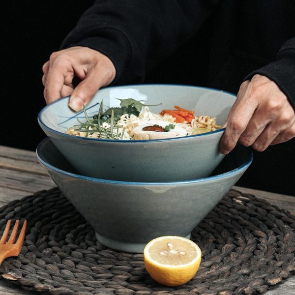 Hand-painted Bamboo Hat Large Thickened Noodle Bowl - Image 3