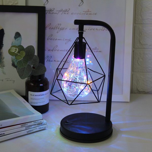 Wrought Iron Led Night Light, LED Table Lamp, Charging Personality Table Lamp - Image 4