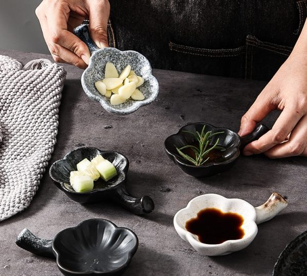 Japanese-style Household Ceramic Flavour Dish With Handle - Image 4