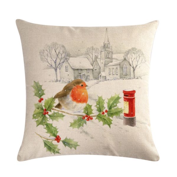 Christmas Blessing Red Bird Series Linen Pillowcase - Image 7