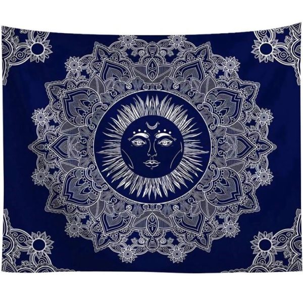 Blue Traditional Sun God Tapestry - Image 2