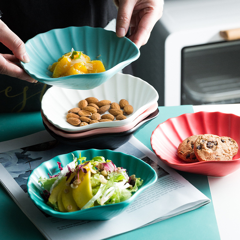 Shell-shaped Salad Dessert Bowl Ins Special-shaped Ceramic Tableware