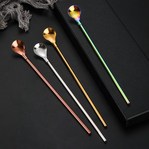 304 Stainless Steel Creative Straw Spoon