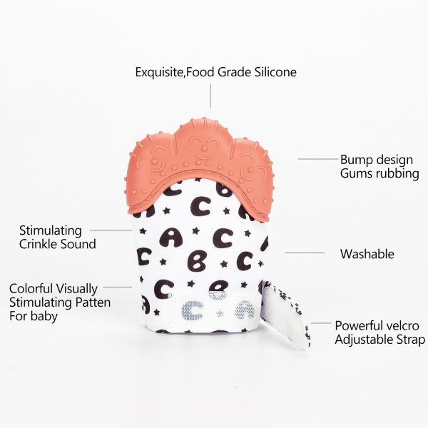 Anti-scratch Face Prevent Hand Sucking Biteable Silicone Molar Baby And Infant Gloves - Image 8