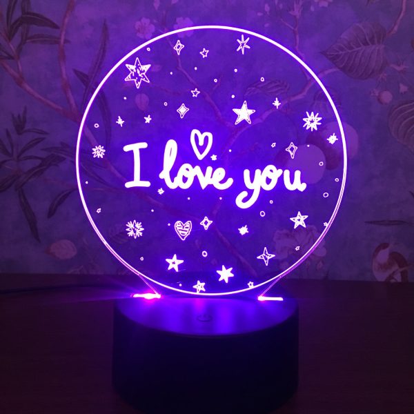 I LOVE YOU colorful 3D lights - Image 3