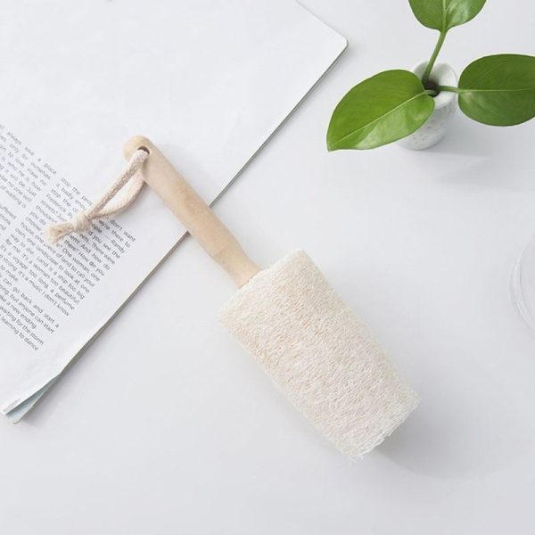 Natural Loofah Bottle Cup Brush Wooden Handle - Image 3