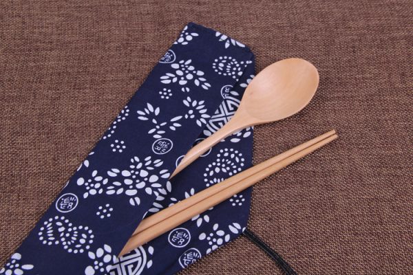 Japanese style wooden chopsticks and spoon combination - Image 6