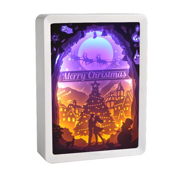 Home Photo Frame Bedside Lamp 3d Light And Shadow Paper Carving Ornaments - Image 6