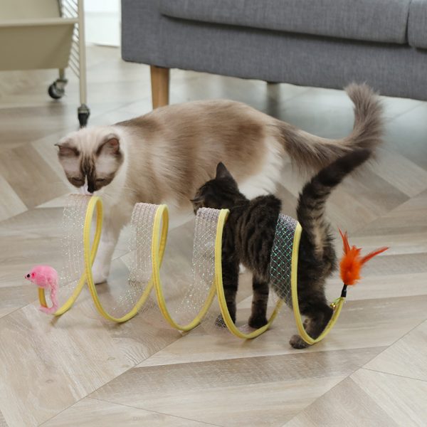 Cat Pets Toys Mouse Shape Balls Foldable Cat Kitten Play Tunnel Funny Cat Stick Mouse Supplies Simulation Mouse Pet Accessories - Image 3