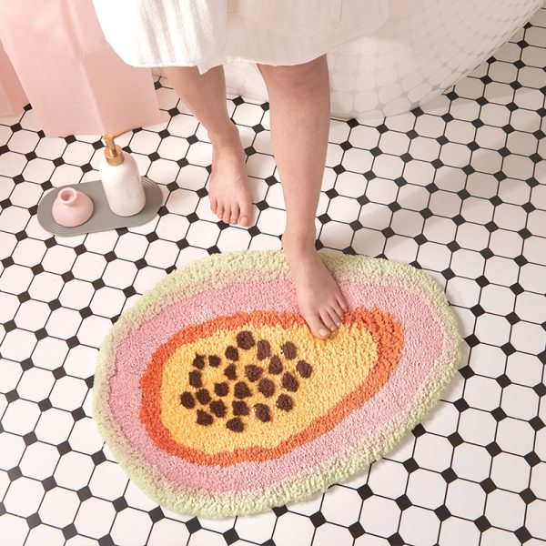 Papaya bathroom mat