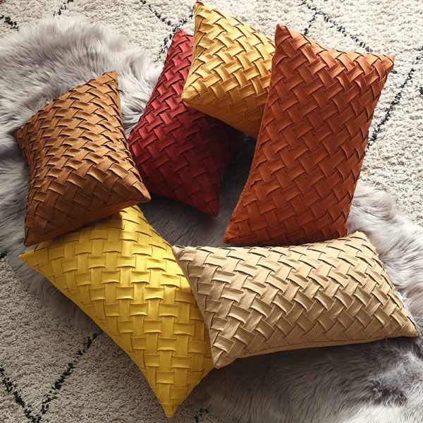 Buckskin woven cushion cover