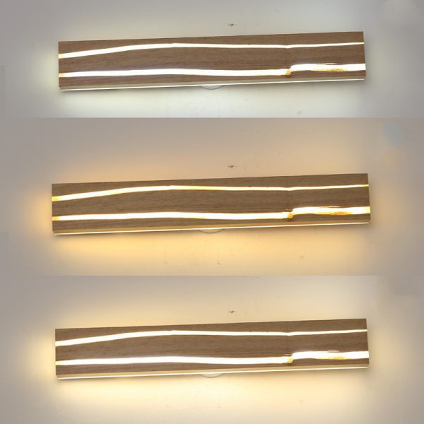 Solid wood bedroom LED wall light - Image 3