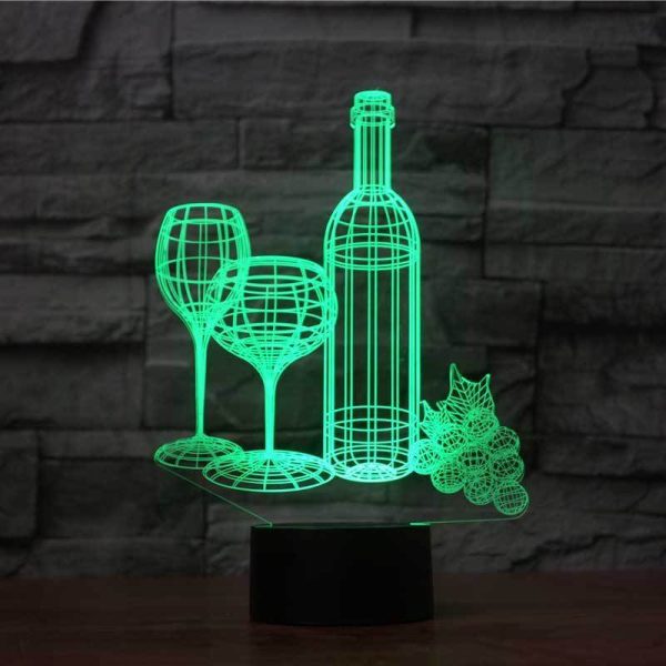 Touch The 3D Nightlight Of The Home Colorful Wine Bottle - Image 3