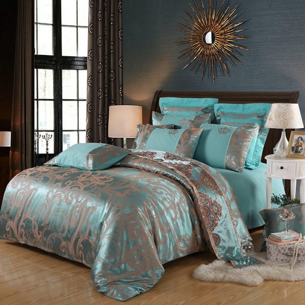 Active satin jacquard four-piece bedding - Image 3