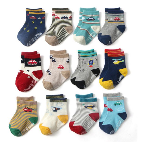 Children's Non-slip Polka Dot Cotton Floor Socks - Image 6