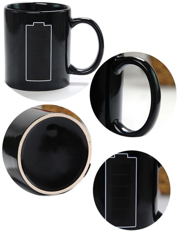 Battery display thermal temperature cup temperature sensitive color cup ceramic coffee mug - Image 3