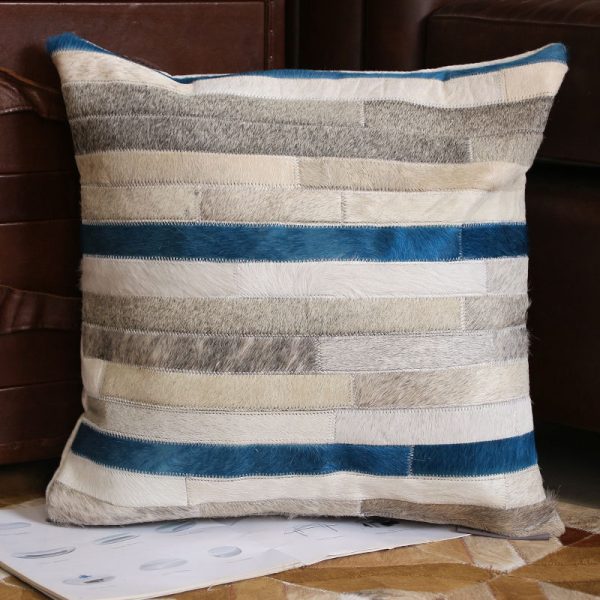 Cowhide stitching pillow - Image 2