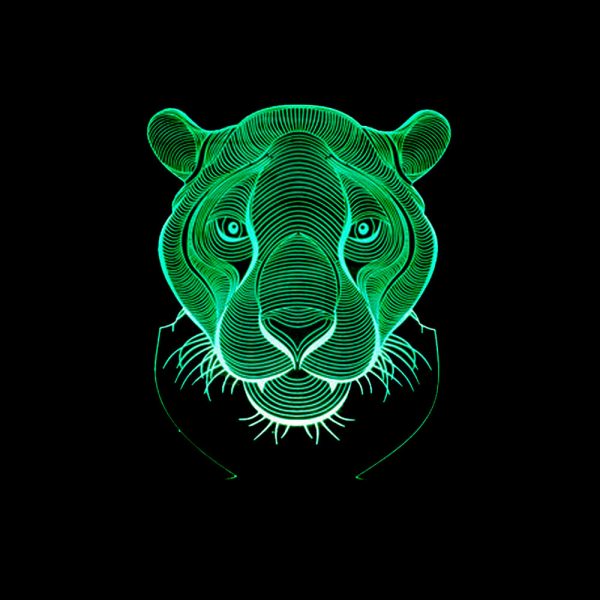 Calm Lion 3D Lamp