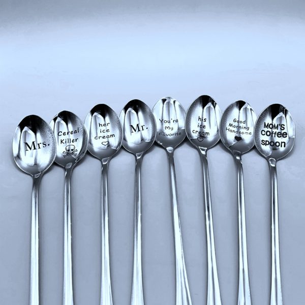 Stainless Steel Long Handle Spoon Couple Tableware - Image 2