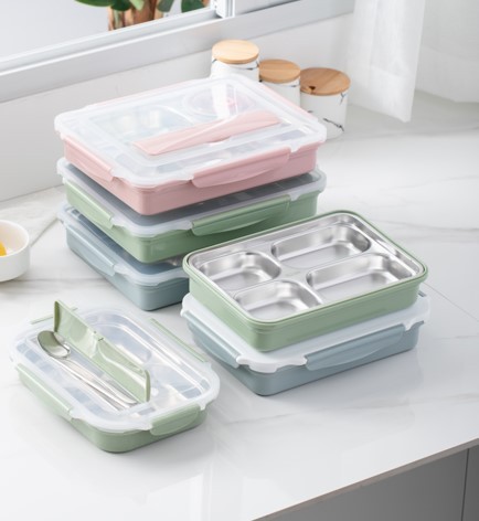 Nordic Style Lunch Box 304 Stainless Steel Multi Lattice Lunch Box