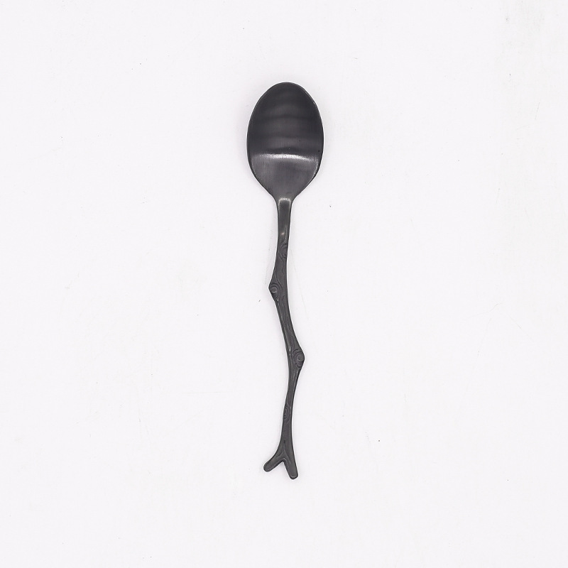 Stainless Steel Retro Forest Branch Creative Coffee Dessert Spoon