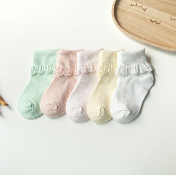 Breathable Baby Lace Cotton Children's Socks Turn Over Children's Socks Manufacturers